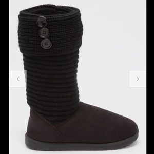 NWT Black Cozy Knit Tall Boots